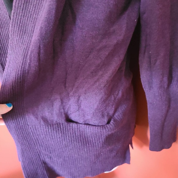 Sonoma Purple Plum Open Cardigan - Picture 2 of 4